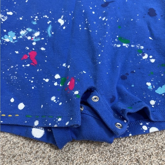 Ralph Lauren Paint Splatter Romper Toddler Boy Baby Boy 18 Months Preppy Collar - Picture 8 of 8